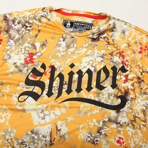 Shiner Kryptek Shirt Mens Medium Yellow Obskura Camo Performance Hunting Fishing